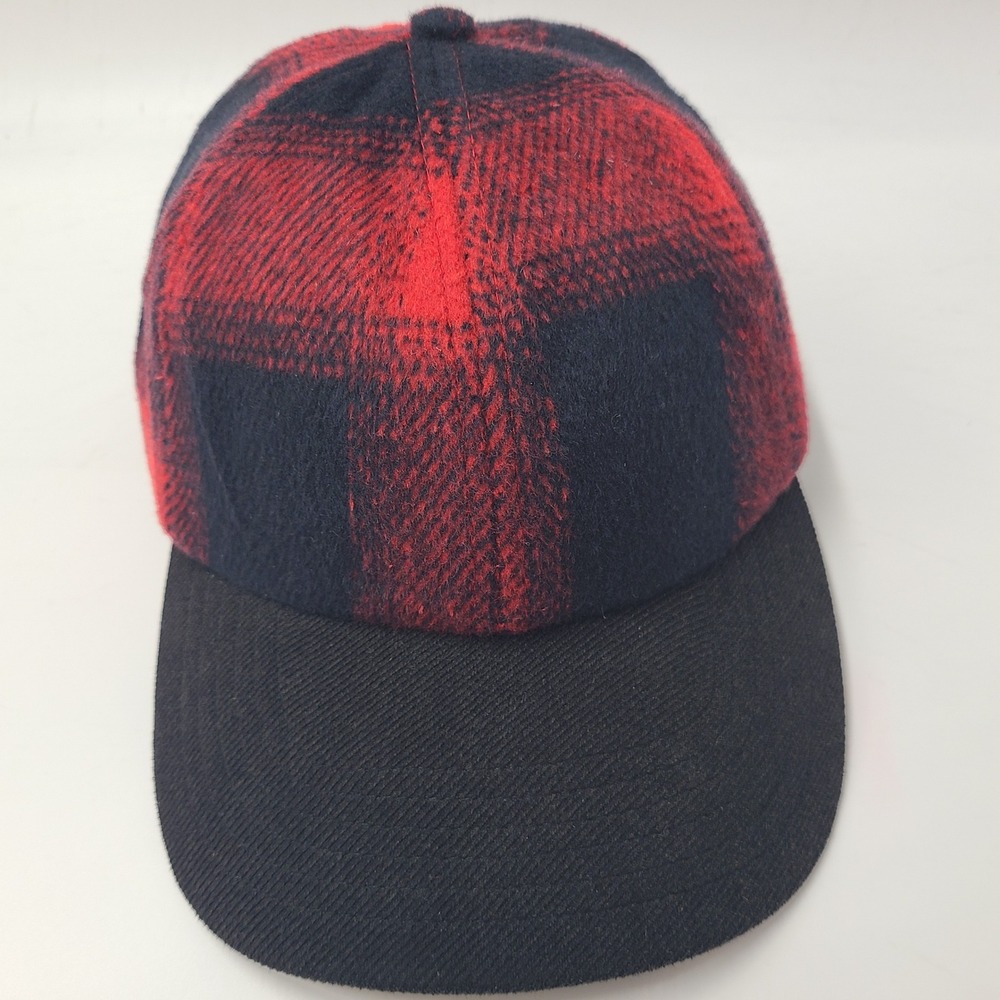 Free Country Hat‎ Strapback (Fits Small) Red Black Buffalo Plaid Wool Blend Men